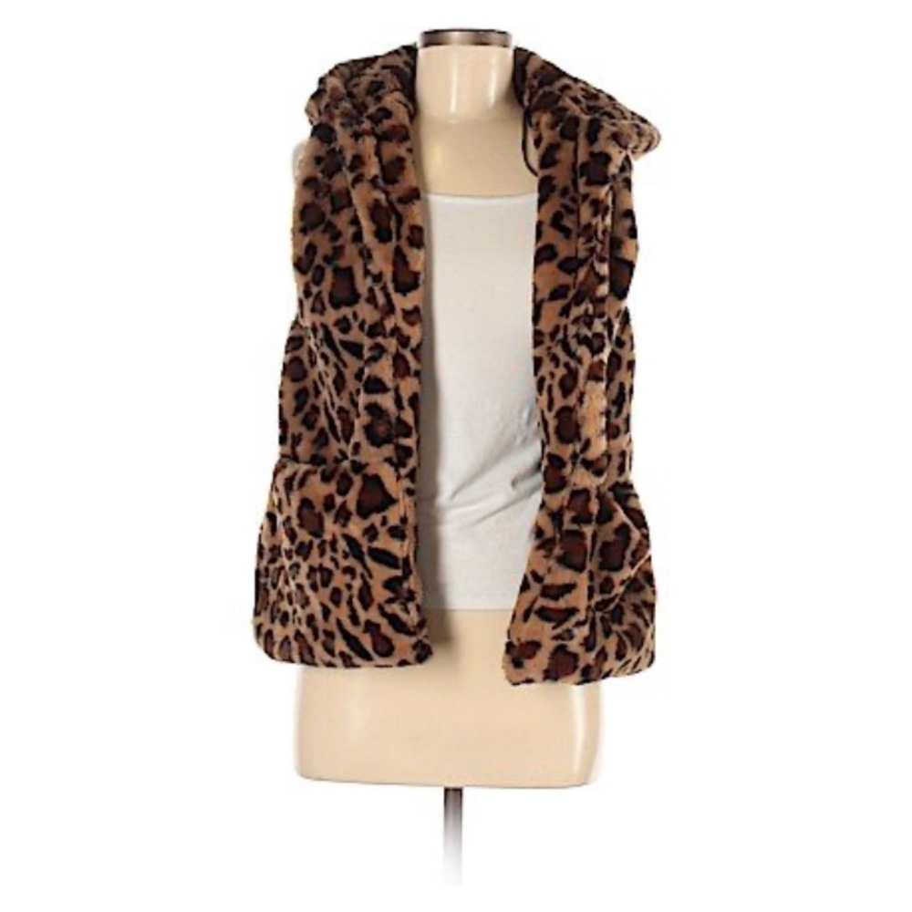 Cheetah Print Faux Fur Vest